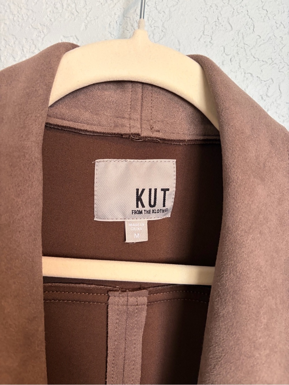 Kut from the Kloth Taupe Suede Open-Front Draped Jacket - Picture 2 of 7